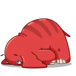 😪 đỏ, động vật, giọt, hoạt hình, dễ thương, nghệ thuật số telegram sticker