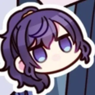 🕳️ Anime, Cartone animato, Carino, Ragazza, Chibi, Capelli viola telegram sticker