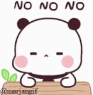 🤧 NO NO NO Panda, Süß, Meme, Animiert, Nein, Ablehnen, Cartoon telegram sticker