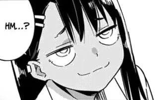 🖤 HM...? anime, manga, facial expression, questioning telegram sticker