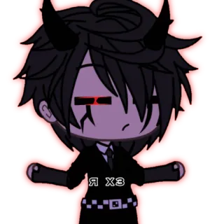 🤨 Я ХЗ Anime, Sticker, Personnage, Gacha, Démon, Cornes telegram sticker