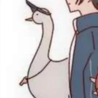 🦢 oie, dessin animé, animal, oiseau, autocollant whatsapp sticker