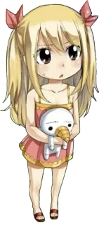 😚 Lucy Heartfilia Fairy Tail Anime, Chica, Dibujo animado, Rubia, Personaje whatsapp sticker