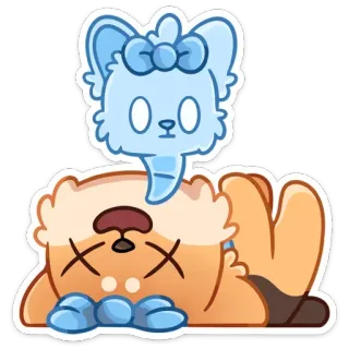 ⚰ dessin animé, mort, fantôme, chat, mignon, animal, autocollant telegram sticker