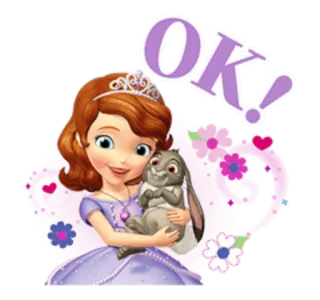 👌 Sofia OK! Dessin animé, Princesse, Lapin, Tiare, Sofia la Première, Okay telegram sticker