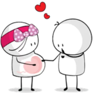 🤰 cinta, hati, hamil, keluarga, imut, kartun, hubungan, pasangan telegram sticker