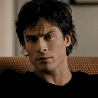 😐 Damon Salvatore The Vampire Diaries vampiro, serie de TV, drama, melancólico, Ian Somerhalder telegram sticker