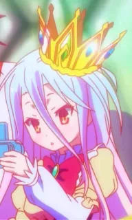 😯 Shiro No Game No Life Anime, Shiro, Vương miện, No Game No Life, Dễ thương, Cô gái whatsapp sticker