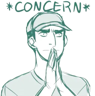 😐 *CONCERN* concern, worried, anxious, unease, apprehensive, thoughtful telegram sticker