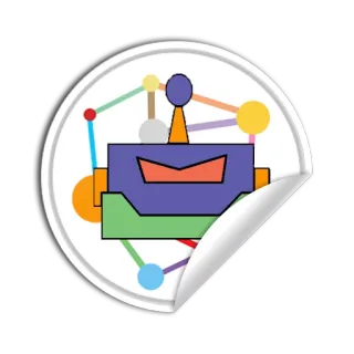 💥 robot, pegatina, colorido, dibujos animados, abstracto telegram sticker