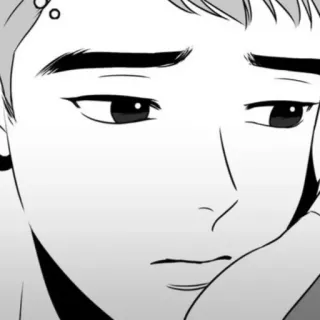 🤍 Аниме, Грустный, Черно-белый, Портрет, Мультфильм, Серьезный telegram sticker