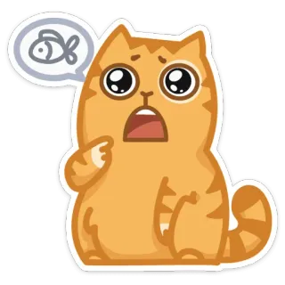🍦 chat, poisson, dessin animé, animal, affamé telegram sticker