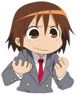 😰 Anime, Cartone animato, Ragazza, Arrabbiata, Espressione, Frustrata, Uniforme scolastica telegram sticker