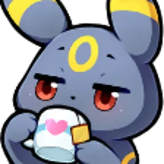 🥃 Umbreon pokemon, umbreon, lindo, té, taza, corazón telegram sticker