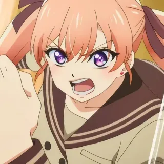 🤬 Anime, Dziewczyna, Zła, Krzyk, Walka telegram sticker