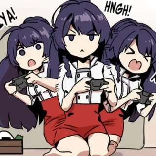 🎮 HNGH! Anime, Manga, Gaming, Jeux vidéo, Mignon, Fille, Dessin animé whatsapp sticker