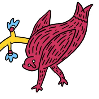 ⁉ птица, мультфильм, животное, иллюстрация telegram sticker