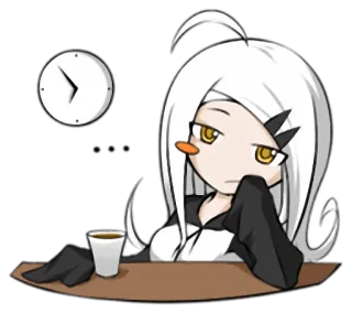 ⏰ Anime, Café, Menina, Sticker, Personagem telegram sticker