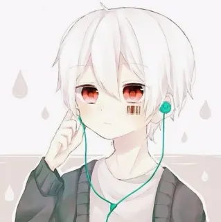 🌸 Anime, Anak laki-laki, Stiker, Kartun, Headphone telegram sticker