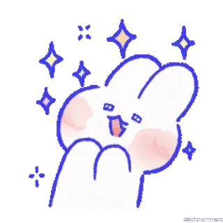 🥰 coniglio, carino, brillantini, felice, animale telegram sticker