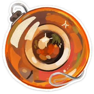 🎄 Auge, Weihnachtskugel, Orange, Glas, Augapfel, Dekoration telegram sticker