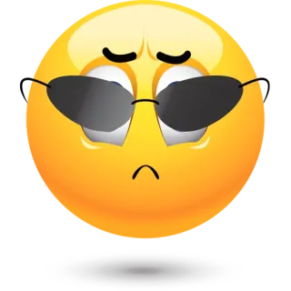 😎 emoji, okulary przeciwsłoneczne, cool, smutny telegram sticker