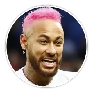 😂 Neymar Neymar, soccer, athlete, football, pink hair whatsapp sticker