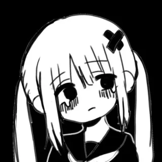 😊 Anime, Ragazza, Triste, Manga, Cerotto telegram sticker