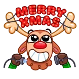 😃 MERRY XMAS 크리스마스, 순록, 휴일, 축하, 축제, 인사 telegram sticker
