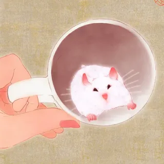 🐹 hamster, cup, animal, cute, kawaii, pet telegram sticker