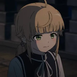 😢 anime, meisje, blond, schattig telegram sticker