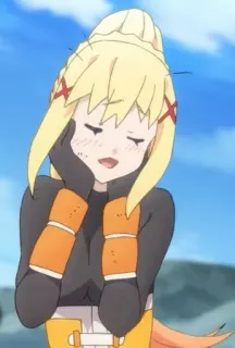 😊 Darkness Konosuba Anime, Bionda, Konosuba, Darkness, Personaggio telegram sticker