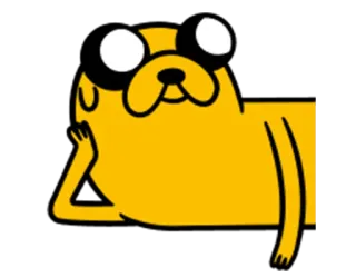 😌 Jake Adventure Time Adventure Time, Jake the Dog, cartoon, dog, character, yellow telegram sticker