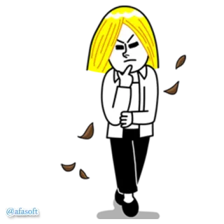 🍂 @afasoft การ์ตูน, ตัวละคร, กำลังคิด, คน, ภาพวาด telegram sticker