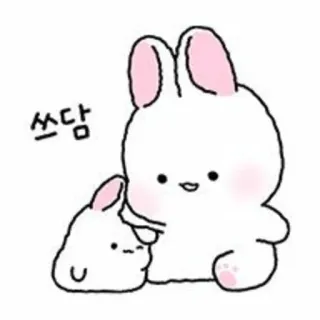 🐇 쓰담 lapin, mignon, animal, dessin animé, illustration, lapinou telegram sticker