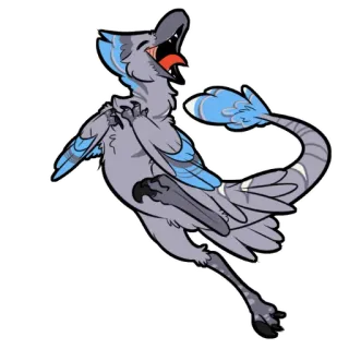 😄 pássaro, peludo, desenho animado, animal, gaio, aviário telegram sticker
