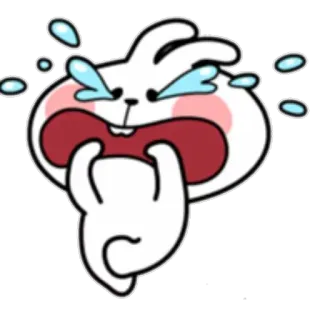 😭 weinend, Hase, traurig, Cartoon, Emoji whatsapp sticker