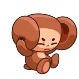 😣 Cheburashka anime, cartoon, animal, brown, bear telegram sticker