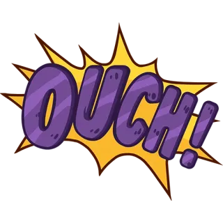 💥 OUCH! OUCH, comic book, cartoon, expression, sound effect, pain telegram sticker
