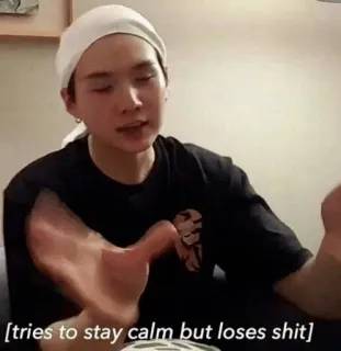 🤷‍♂ tries to stay calm but loses shit มีม, สีหน้า, สงบ, หงุดหงิด, โกรธ telegram sticker