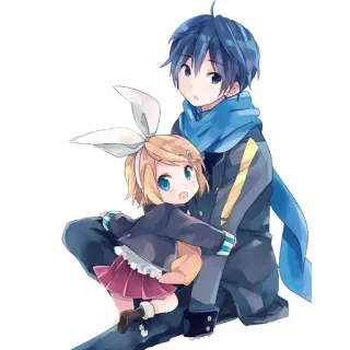 😗 Rin and Kaito Anime, Vocaloid, Dễ thương, Nhân vật, Kawaii telegram sticker
