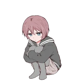 Молчаливая-тян @Nyasticks telegram stickers