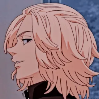 😫 Manjiro Sano Tokyo Revengers anime, rubia, retrato, personaje telegram sticker