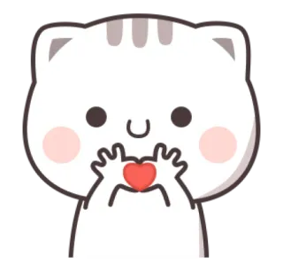 ❤️ cat, animal, heart, cute, cartoon whatsapp sticker