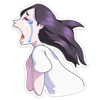 😭 chorando, triste, mulher, emocional, lágrimas, tristeza telegram sticker