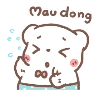 😆 Mau dong mignon, ours, triste, kawaii, dessin animé, eau telegram sticker