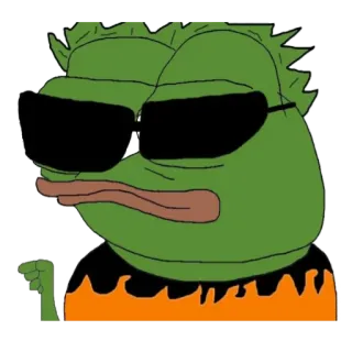 😎 Pepe the Frog ペペ, ミーム, カエル, ネットミーム, サングラス, 不快 telegram sticker