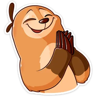 ☺️ kukang, hewan, kartun, bahagia, lucu, damai, santai, tersenyum telegram sticker