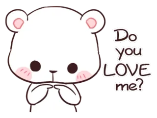 🐵 Do you LOVE me? oso, amor, pregunta, lindo, adorable telegram sticker