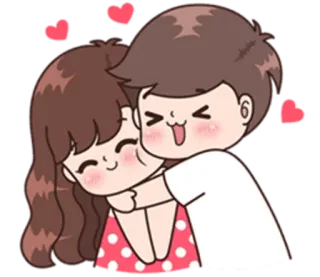 😁 amour, couple, câlin, romance, dessin animé, kawaii telegram sticker